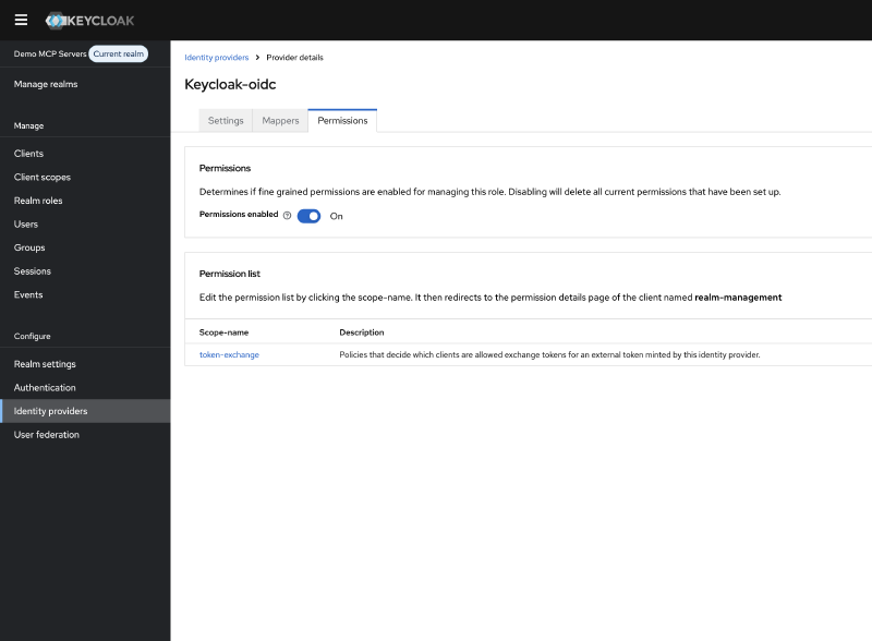 Identity Provider Permissions